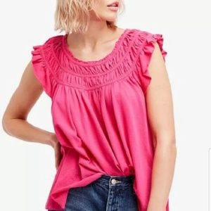 NEW FREE PEOPLE Coconut Gathered Top Medium